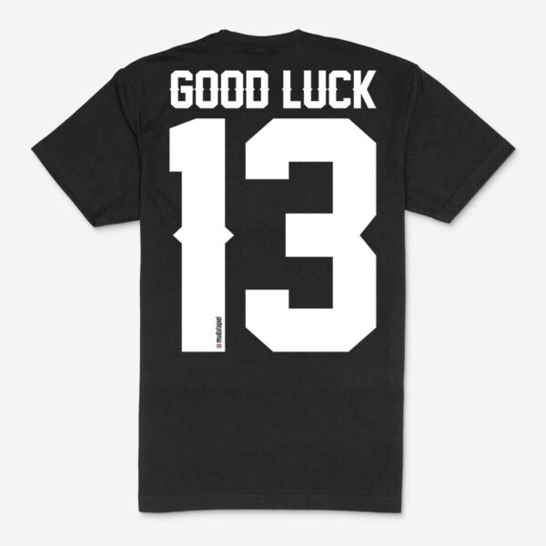 Camiseta Negra 13 GOOD LUCK Tattoo Unisex Espalda