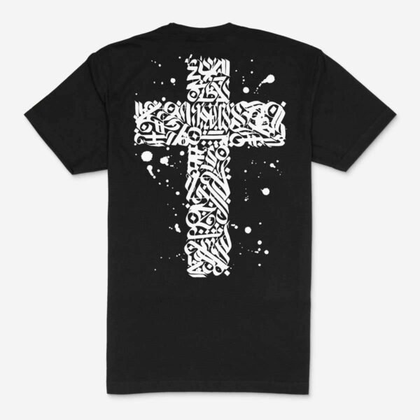 Camiseta Negra CRUZ URBANA Tattoo Unisex Espalda