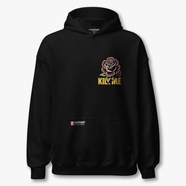 Sudadera Negra KILL ME Tattoo Unisex Espalda